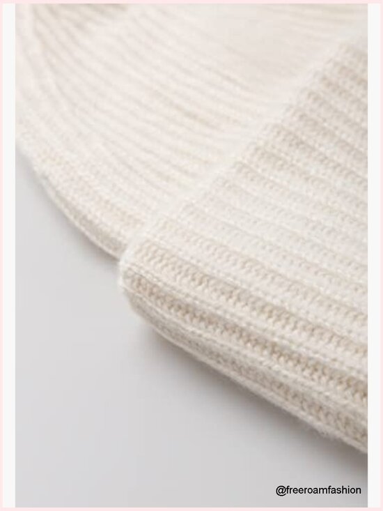 Chunky Knit Cashmere Beanie, Stretchy & Soft Winter Hat main image 6